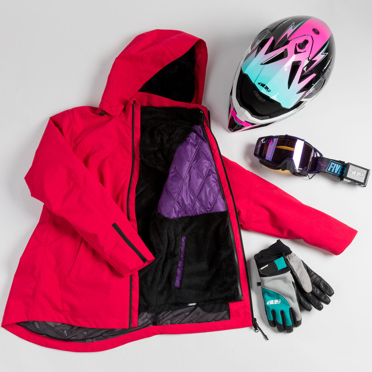 WOMEN'S AURORA 5 IN 1 JACKET | RASPBERRY