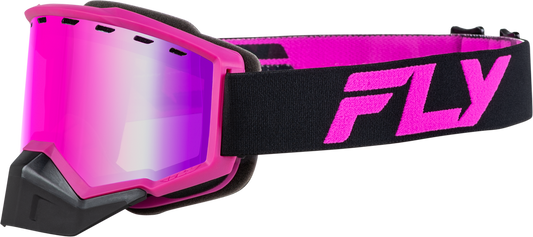 FOCUS SNOW GOGGLES | BLACK/PINK WITH PINK MIRROR ROSE LENS