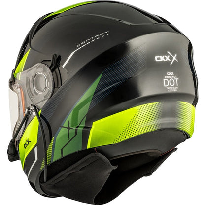 CKX CONTACT ARTIK HELMET W/ E-SHIELD  -  GLOSSY BLUE/LIME