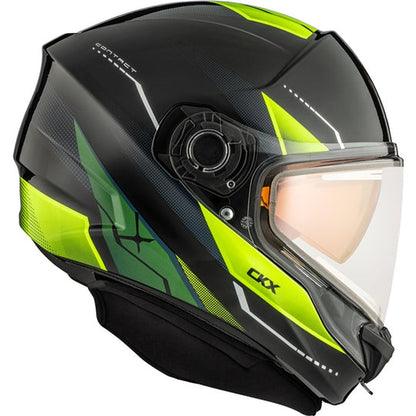 CKX CONTACT ARTIK HELMET W/ E-SHIELD  -  GLOSSY BLUE/LIME
