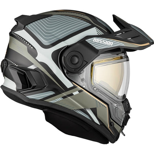 CKX MISSION FREE-FACE HELMET W/ E-SHIELD | MATTE TITANIUM