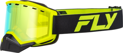 FOCUS SNOW GOGGLES | BLACK/HIVIZ WITH GOLD MIRROR/YELLOW LENS