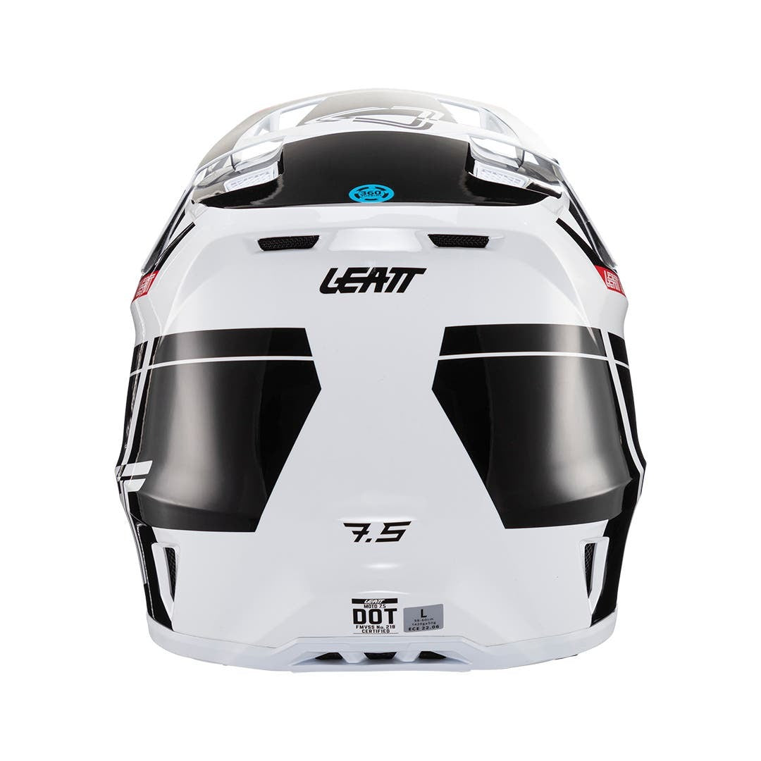 LEATT- HELMET KIT MOTO 7.5 W/ 4.5 GOGGLES | BLACK & WHITE