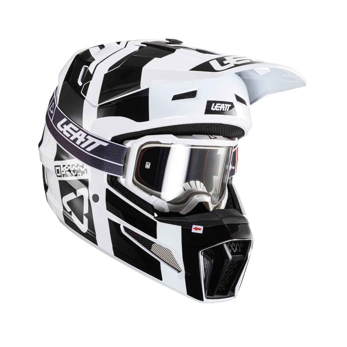 LEATT- HELMET KIT MOTO 3.5 W/ 4.5 GOGGLES | BLACK & WHITE