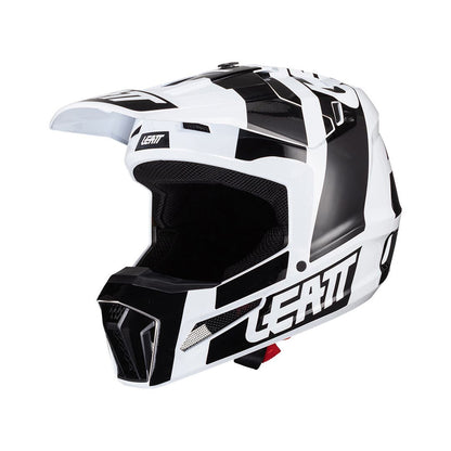 LEATT- HELMET KIT MOTO 3.5 W/ 4.5 GOGGLES | BLACK & WHITE