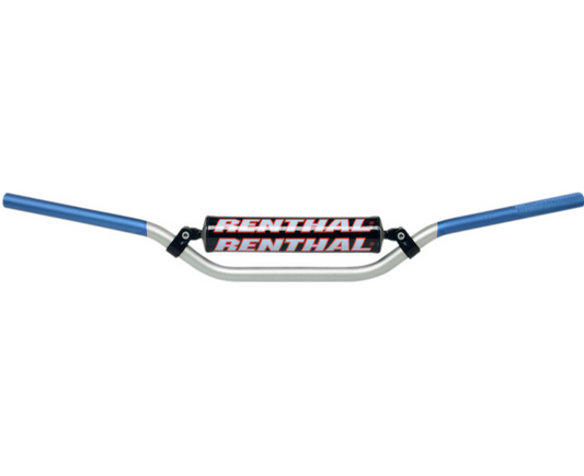 RENTHAL- 7/8" OFF- ROAD HANDLEBAR- RC/MOTO/ENDURO/MX | SILVER/BLUE