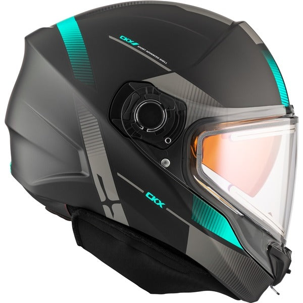 CKX CONTACT EDGE HELMET W/ E-SHIELD  - TURQUOISE MATTE