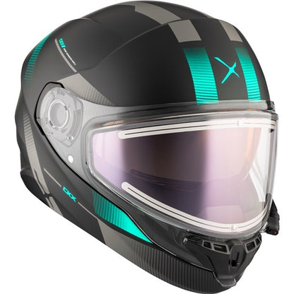 CKX CONTACT EDGE HELMET W/ E-SHIELD  - TURQUOISE MATTE